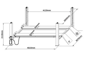 Elevador de carros de cuatro columnas YQJF